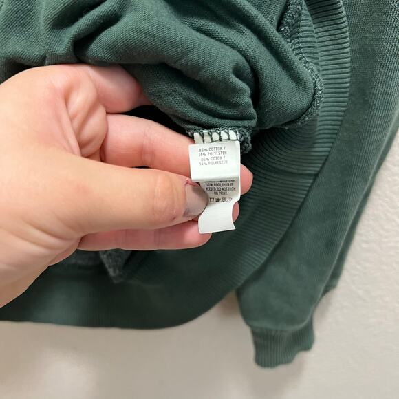 Aerie Sweater Green Cotton Mock Neck Long Sleeve Pullover Sz XS - Picture 9 of 10